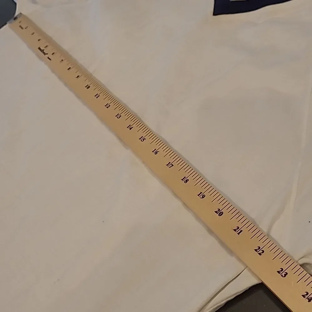 OCI Relaxed White Cotton Shirt with Blue and Yellow on arms